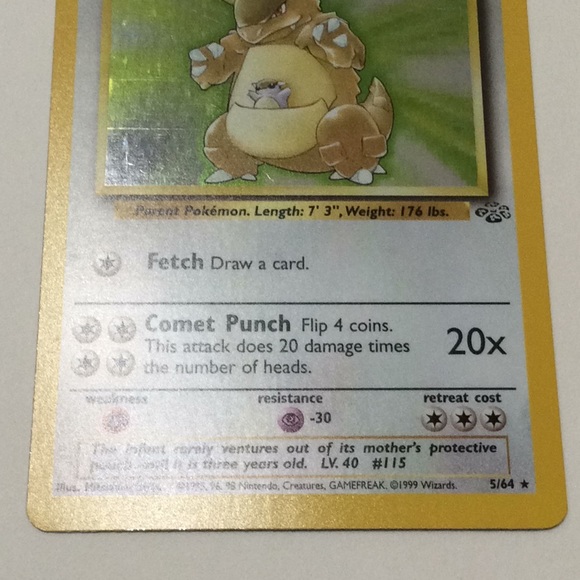 kangaskhan pokemon card value 5 64 1999 Jungle 1st Edition #21 PSA 10 GEM MINT on Fanatics Collect holofoil pattern or surface detail) Rare Kangaskhan 90Hp #5 Pokmon
